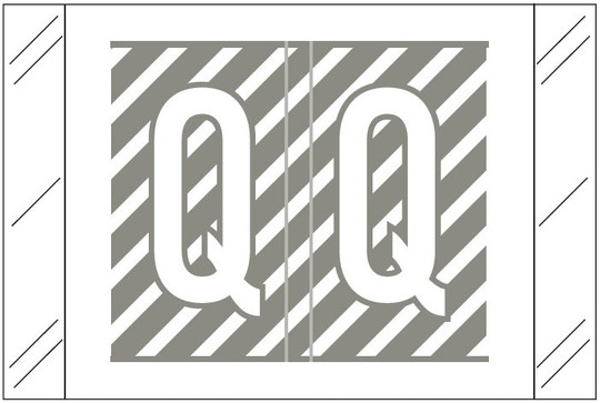 Tabbies Alphabetic Labels - 12000 Series (Rolls) Q- Gray