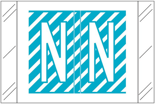 Tabbies Alphabetic Labels - 12000 Series (Rolls) N- Lt. Blue