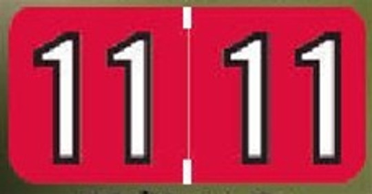 Colwell Jewel Year Label - COYM Series (Rolls) - 2011 - Red