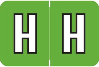 Colwell Jewel Alphabetic Labels - COPK Series (Pack) H - Lt. Green