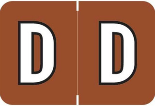 Colwell Jewel Alphabetic Labels - COPK Series (Pack) D - Brown