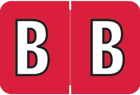 Colwell Jewel Alphabetic Labels - COAM Series (Rolls) B- Red
