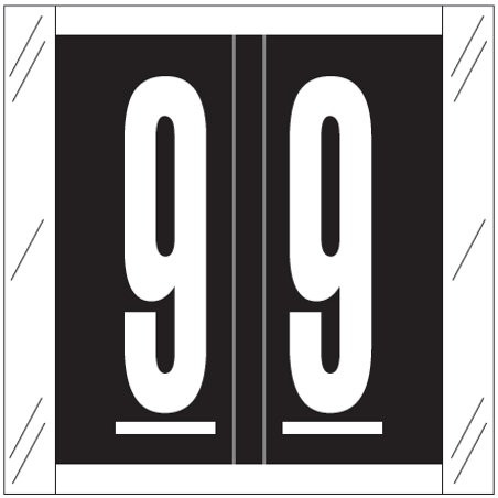 Tabbies Numeric Label - 11500 Series (Rolls) - 9 - Black