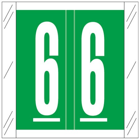 Tabbies Numeric Label - 11500 Series (Rolls) - 6 - Dk. Green