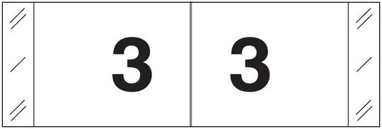 Tabbies Numeric Label - 11830 Series (Rolls) - 3 - Black/White