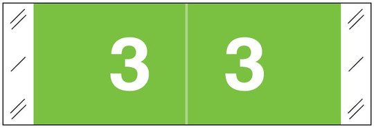 Tabbies Numeric Label - 11850 Series (Rolls) - 3 - Lt. Green
