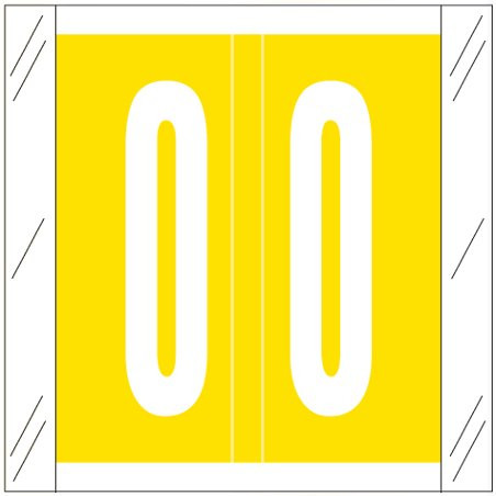 Tabbies Numeric Label - 11500 Series (Rolls) - 0 - Yellow
