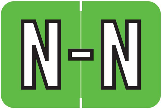 Barkley Systems Alphabetic Labels - FABEM Series (Rolls) N- Green