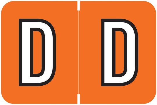 Barkley Systems Alphabetic Labels - FABEM Series (Rolls) D- Dk. Orange