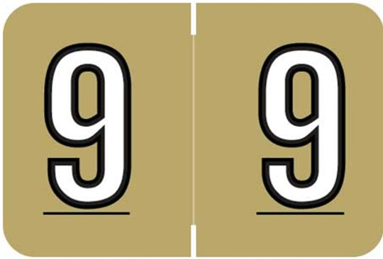 Barkley Systems Numeric Label - FNBKM Series (Rolls) - 9 - Gold