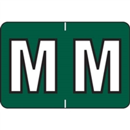 Barkley Systems Alphabetic Labels - FABKM Series (Rolls) M- Green