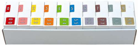 Barkley Systems Numeric Label - FNBRM Series (Rolls) - 0-9 Set with tray