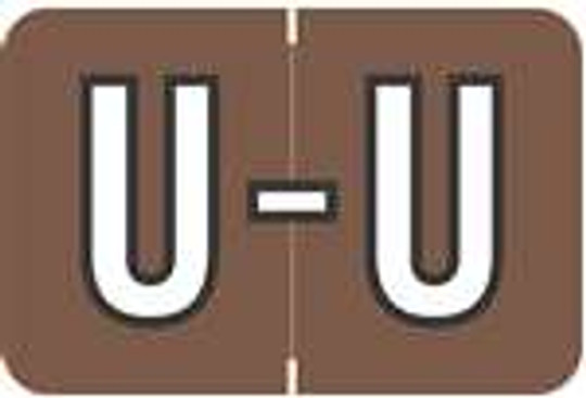 Barkley Systems Alphabetic Labels - FABKM Series (Rolls) U- Brown