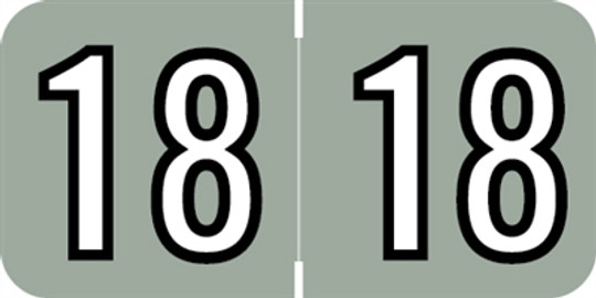 Barkley Yearband Label (Rolls of 500) - 2018 - Gray - BAYM Series - Laminated