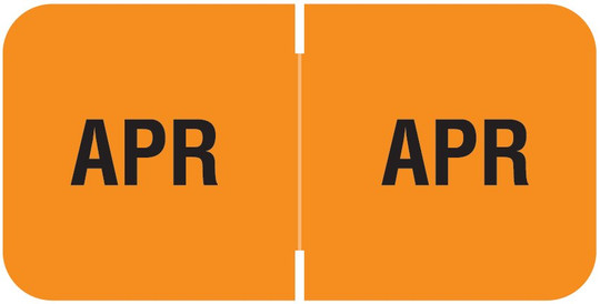 Barkley Systems Month Designation Labels -  FMBLM Series (Rolls) - April/Dk. Orange