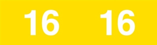 Ames Colorfile Yearband Label (Rolls of 1000) - 2016 - Yellow - ASYP Series - Unlaminated