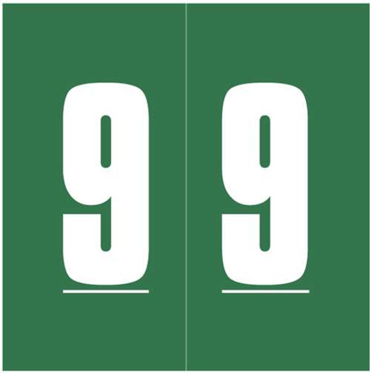 Ames Numeric Labels - L-A-00178RLP Series (Rolls) - 9 - Green