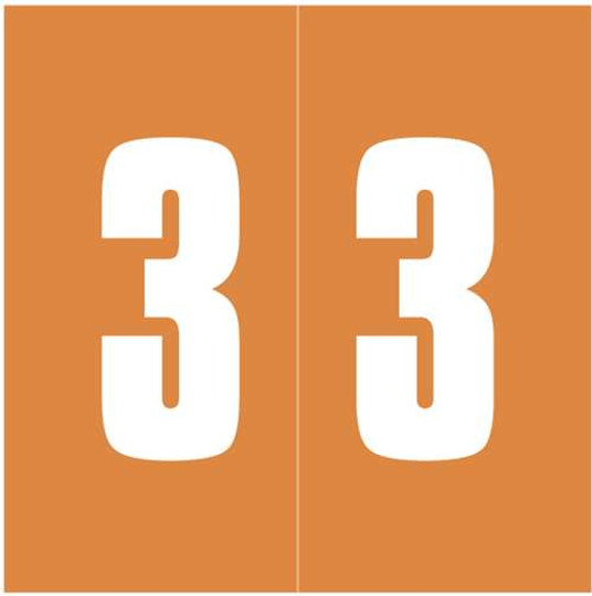 Ames Numeric Labels - L-A-00178RLP Series (Rolls) - 3 - Orange