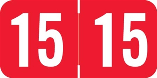 Acme Yearband Label (Rolls of 500) - 2015 - Red - ACYM Series - Laminated