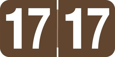 Ames Colorfile Yearband Label (Rolls of 500) - 2017 - Brown - AAYM Series - Laminated