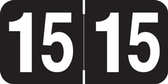 Ames Colorfile Yearband Label (Rolls of 500) - 2015 - Black - AAYM Series - Laminated