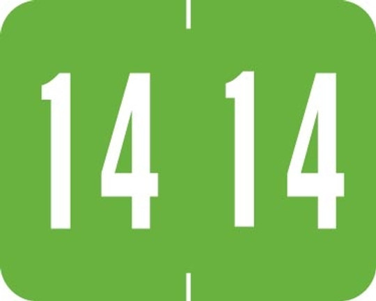 TAB Yearband Label - 1309 Series (Rolls) - 2014 - Lt. Green