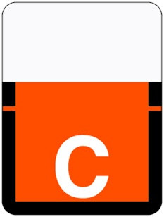 TAB Alphabetic Labels - 1307 Series (Rolls) C- Dk. Orange
