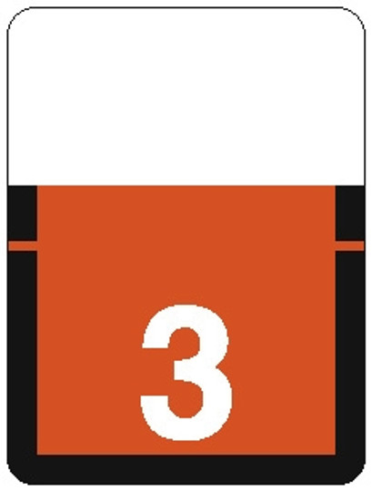 TAB Numeric Label - 1306 Series (Rolls) - 3 - Orange