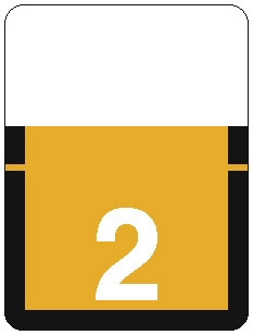 TAB Numeric Label - 1306 Series (Rolls) - 2 - Lt. Orange