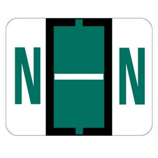 TAB Alphabetic Labels - 1286 Series (Sheet) N- Dk. Green