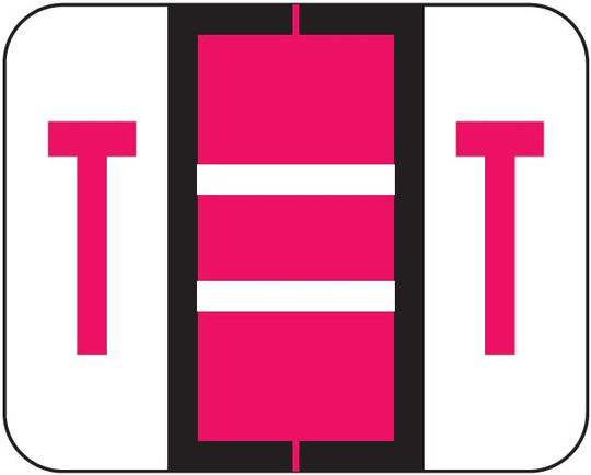 TAB Alphabetic Labels - 1283 Series (Rolls) T- Red