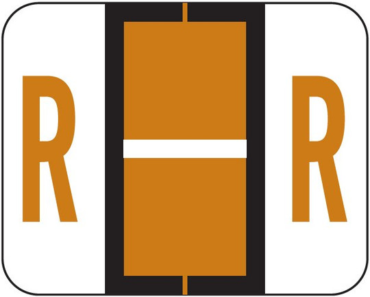 TAB Alphabetic Labels - 1283 Series (Rolls) R- Brown