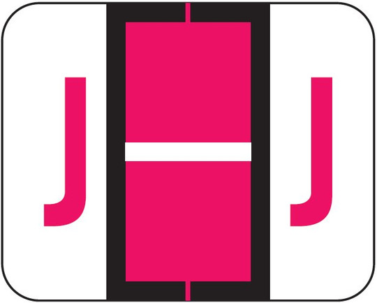 TAB Alphabetic Labels - 1283 Series (Rolls) J- Red
