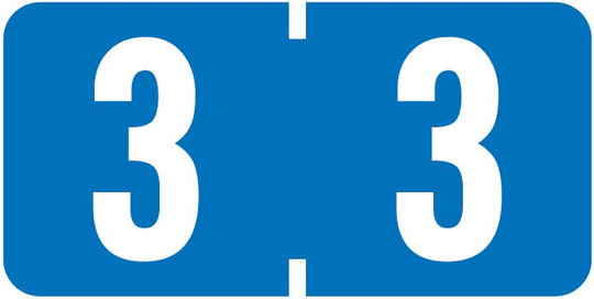 TAB Numeric Labels - 1280 Series (Rolls) - 3 -  Lt. Blue