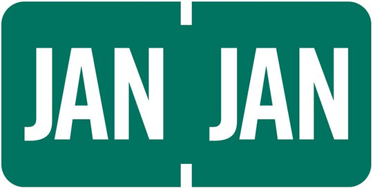 TAB Month Designation Labels (Rolls)- January/Dk. Green