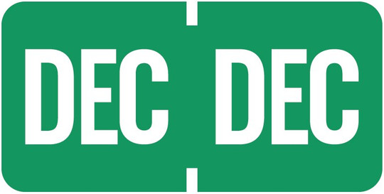 TAB Month Designation Labels (Rolls)- December/Lt. Green