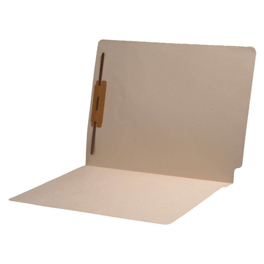 End Tab File Folder w/ Fastener in Pos 1 - Manila - Letter Size - 14 pt - Reinforced Full End Tab - 50/Box