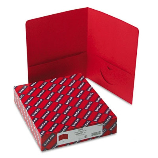 Smead Two-Pocket Heavyweight Folder, Up to 100 Sheets, Letter Size, Red, 25 per Box (87859)
