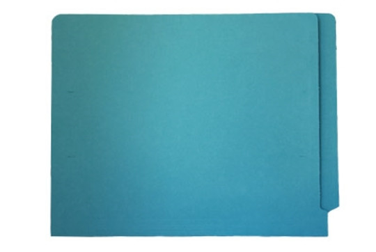 End Tab File Folder - Light Blue - Letter - 11 pt - Reinforced Full End Tab - 100/Box
