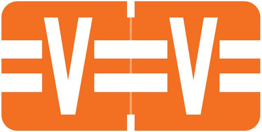 TAB Alphabetic Labels - 1278 Series (Rolls) V- Dk. Orange