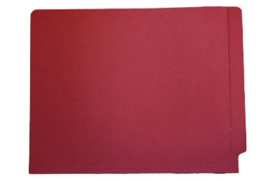 End Tab File Folder w/ Fasteners - Position 1 & 3 - Red - Letter - 11 pt - Reinforced Full End Tab - 100/Box