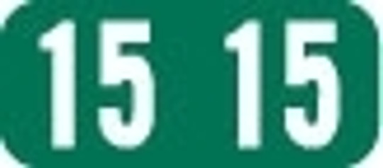 TAB Yearband Label (Rolls of 500) - 2015 - Dark Green - A1287 Series