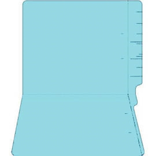 End Tab File Folder, Light Blue, Letter Size, 14 pt, Reinforced Tab, Full End Tab - Box of 50