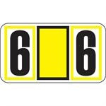 JETER Numeric Label - 7700 Series (Rolls) - 6 - Yellow