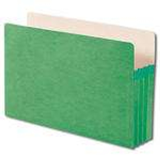 Smead 74226  File Pocket, Straight-Cut Tab, 3-1/2" Expansion, Legal Size, Green, 25 per Box (74226)