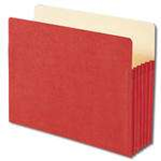 Smead File Pocket, Straight-Cut Tab, 5-1/4" Expansion, Letter Size, Red, 10 per Box (73241)