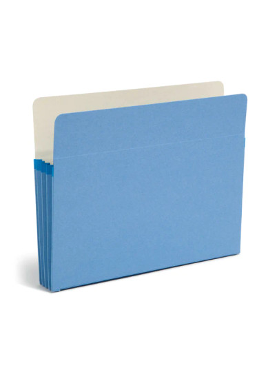Smead File Pocket, Straight-Cut Tab, 3-1/2" Expansion, Letter Size, Blue, 25 per Box (73225)