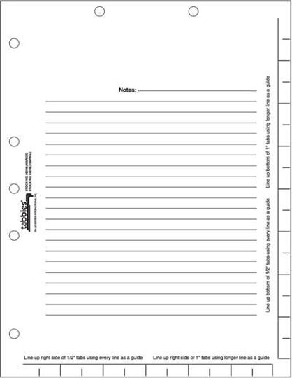 Index Divider Sheets 8-1/2 "W x 11"H -  7-Hole Punch - 100/Pack