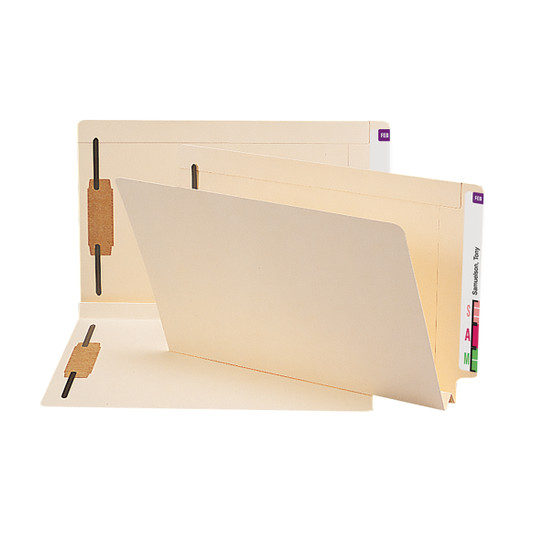 Smead End Tab Fastener File Folder, Shelf-Master Reinforced Straight-Cut Tab, 2 Fasteners, Legal Size, Manila, 50 per Box (37276)
