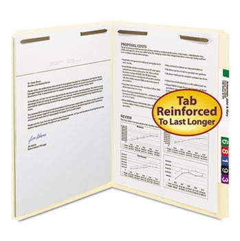 Smead Fastener File Folder, 2 Fasteners in Positions 1 & 3, Reinforced Straight-Cut Tab, Letter Size, 11 Pt. Manila (14513) - Carton of 250